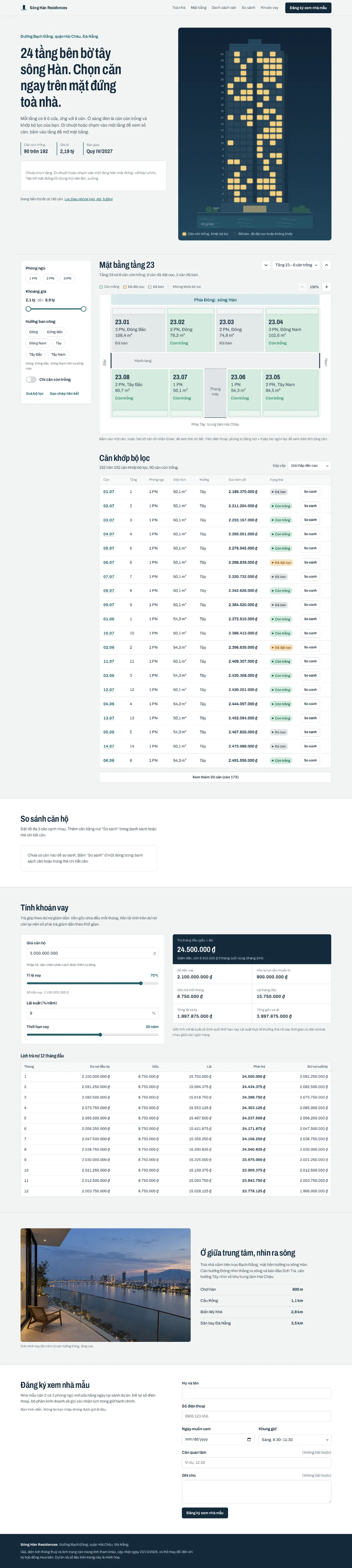 Sông Hàn Residences — unit picker